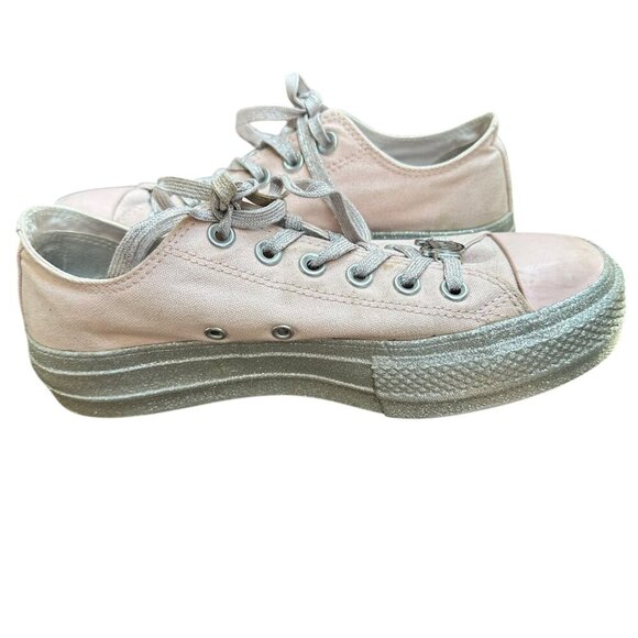 Converse Miley Cyrus Chuck Taylor All-Star Pink Glitter Platform Sneakers Size 7 - Picture 4 of 9